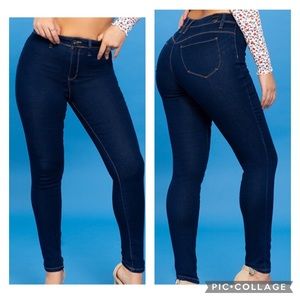 YMI Butt Lifting Super High Dark Wash Skinny Jeans